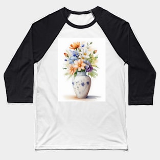 Watercolor Vase of Flowers Baseball T-Shirt